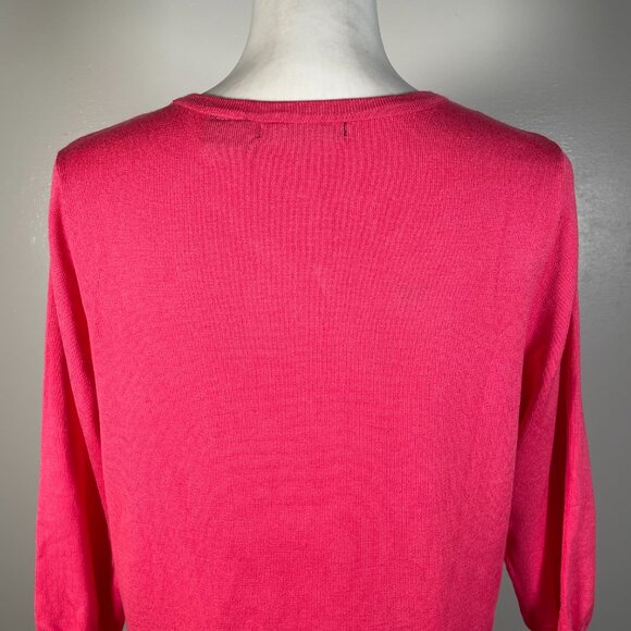 Architect Pink V Neck Tight Knit 3/4 Sleeve Pullover Sweater PXL - Picture 8 of 12
